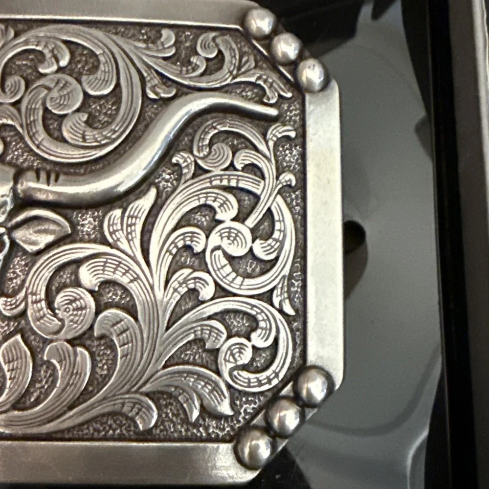 Nocona Belt Co Long Horn Belt Buckle New in Box